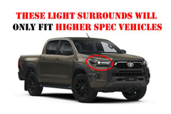 Toyota Hilux 2021+ Headlight AND Rear Light Cover Surrounds Black - Matt Black - Eagle 4x4