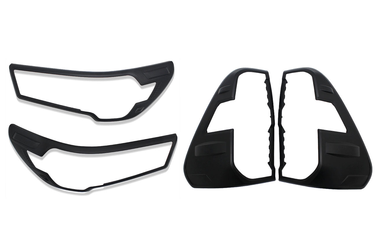 Toyota Hilux 2021+ Headlight AND Rear Light Cover Surrounds Black - Matt Black - Eagle 4x4