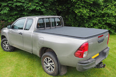 Toyota Hilux (Revo) 2016+ Extra Cab - FLASH Roll Up Soft Tonneau Cover - For Trucks With Ladder Rack - Eagle 4x4