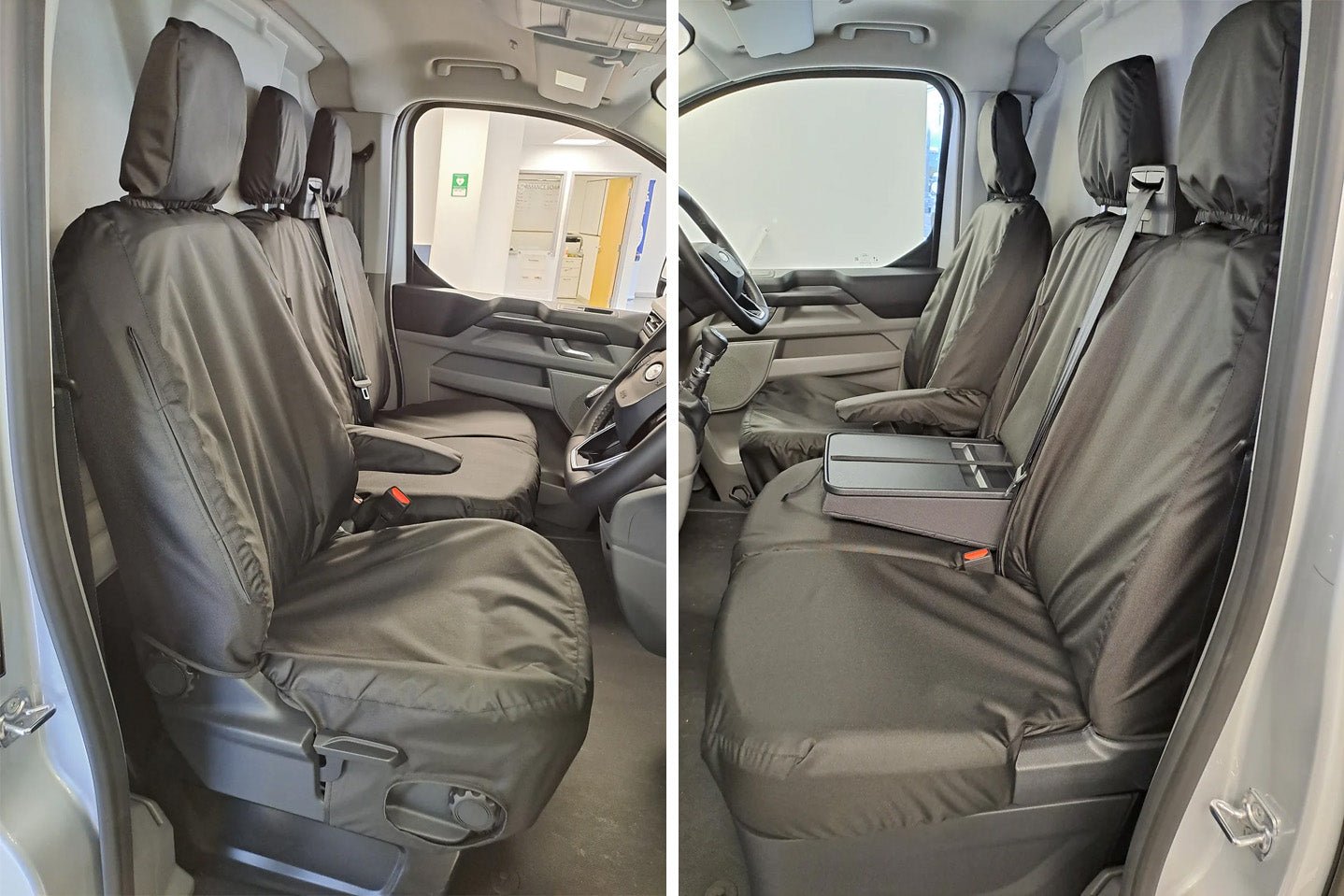 VW Transporter T7 2024+ Black Seat Covers - Driver's/Double Passenger - Eagle 4x4
